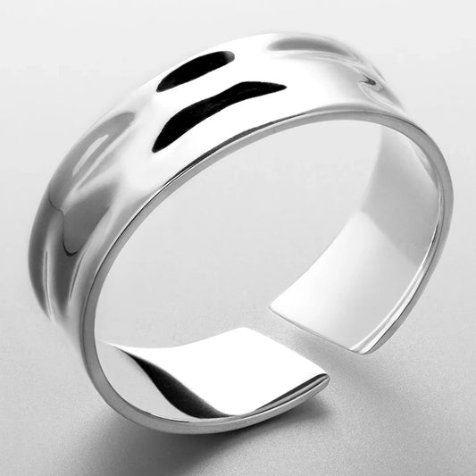 Wide Stainless Steel Ring, Simple Punk Style, Suitable for Men