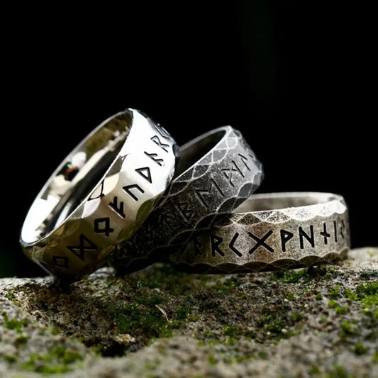 Viking Rune Ring – Norse Mythology Stainless Steel Band for Men