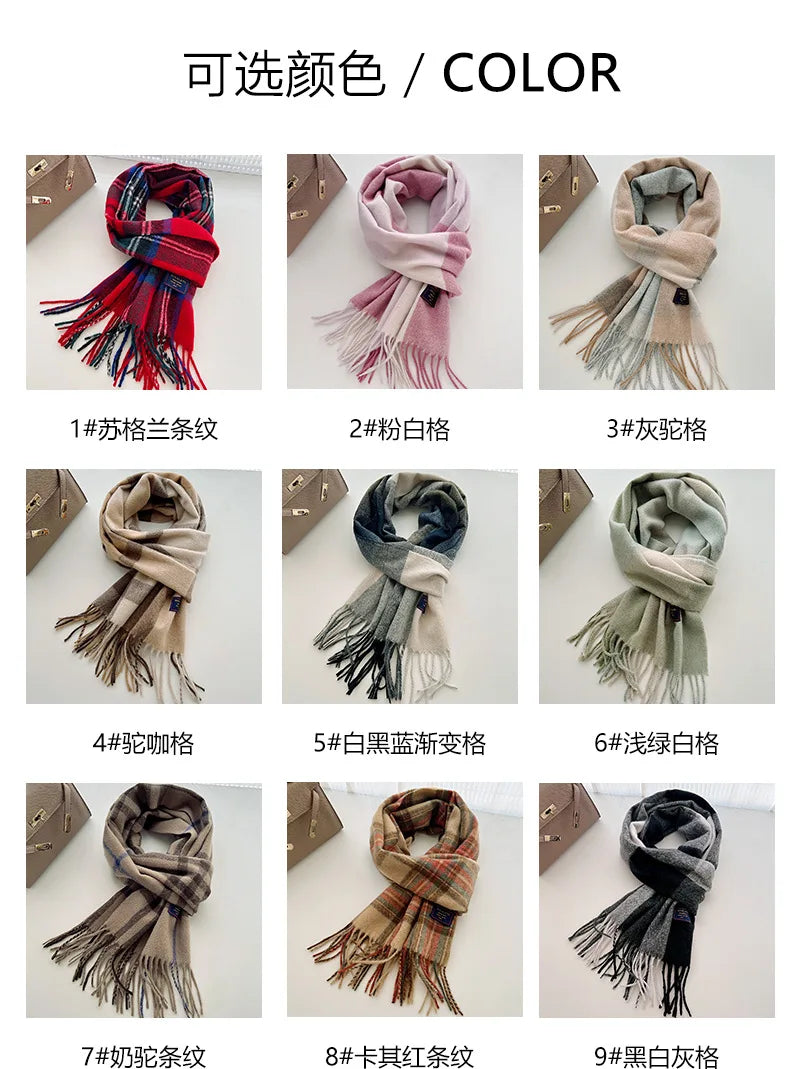 Classic Checkered Scarf with Fringes – Style and Comfort