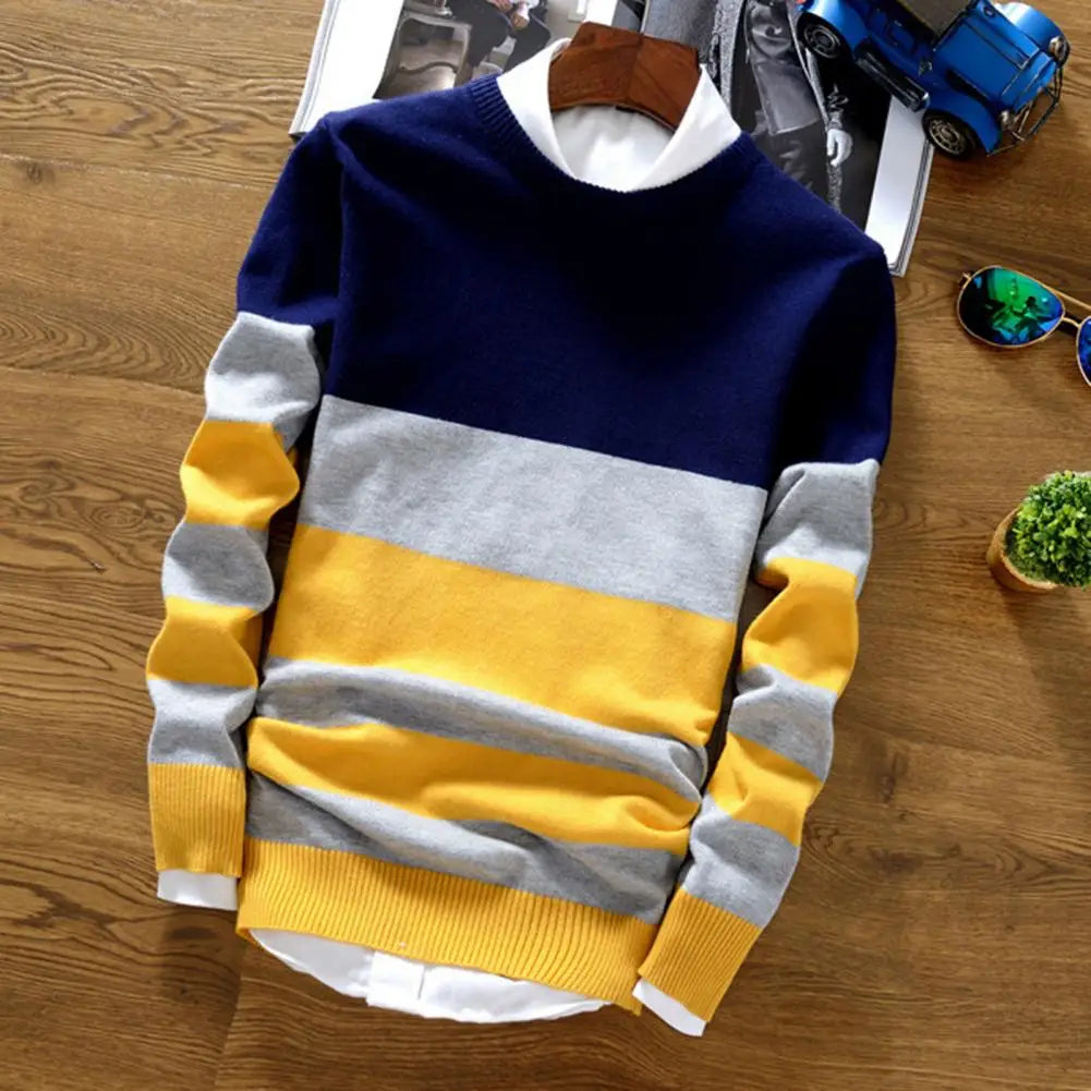 Men’s Striped Casual Sweater – Everyday Comfort and Style
