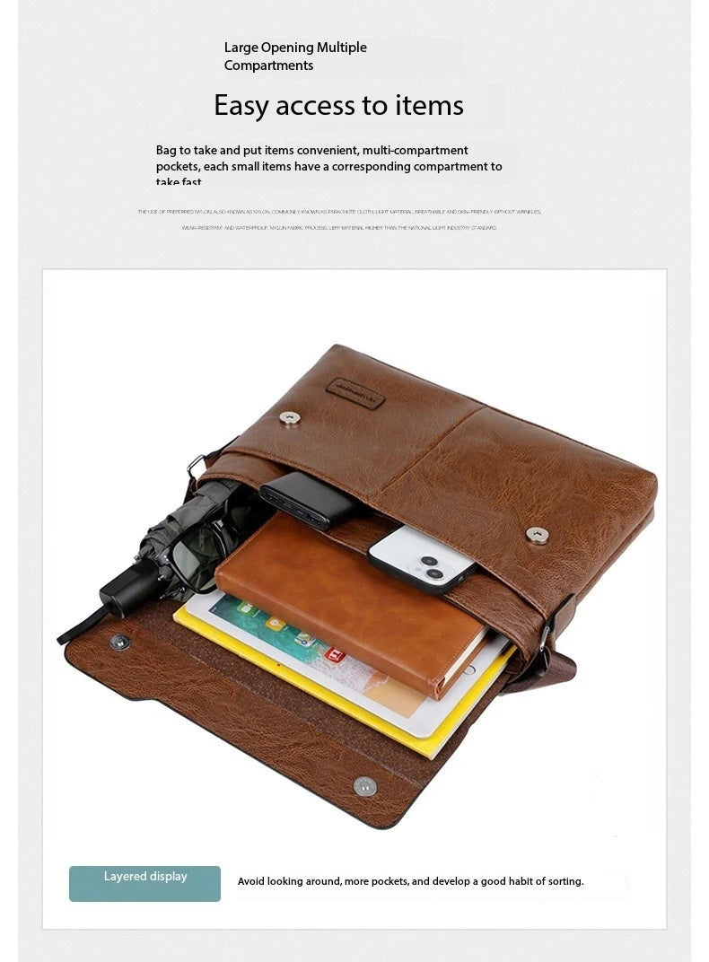Men’s Messenger Bag – Timeless Sophistication for Stylish Men | Perfect for iPad and Laptop