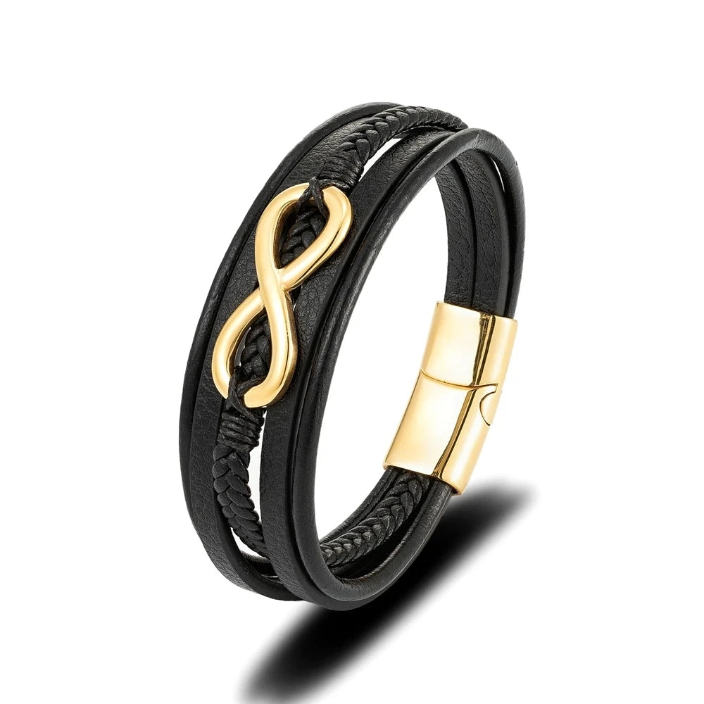 Classic Men Infinity Bracelet - Metallic Detail