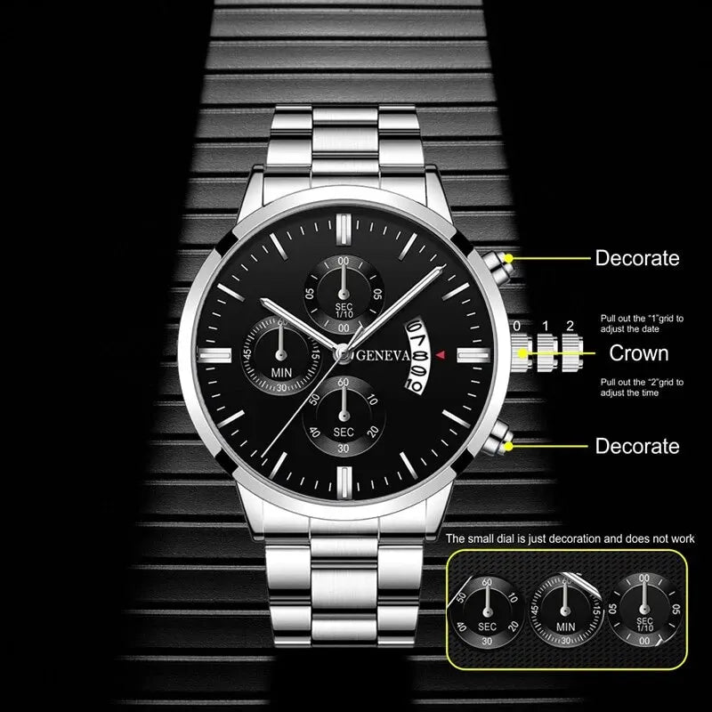 Men’s Set – Classic Watch with Matching Bracelet