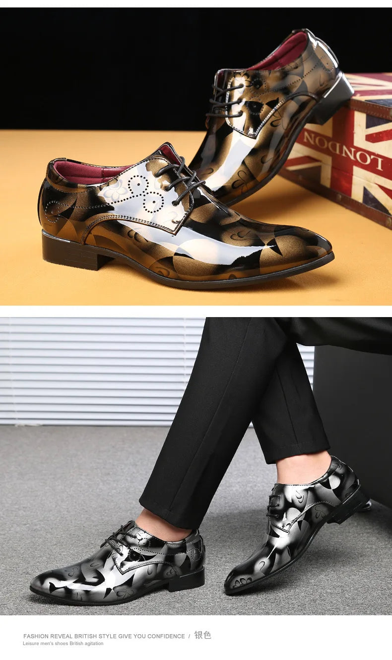Luxuriöse Oxford-Schuhe für Herren – Retro-Blumendruck
