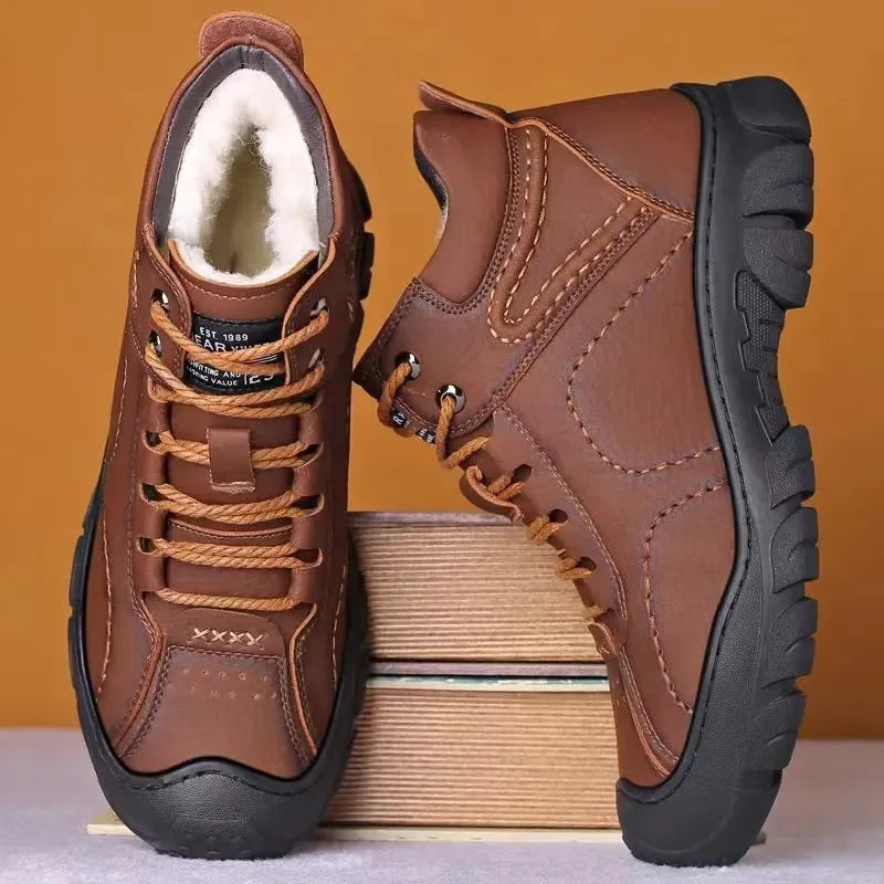 Schneestiefel - Herrenstiefelette, wasserdichtes Leder