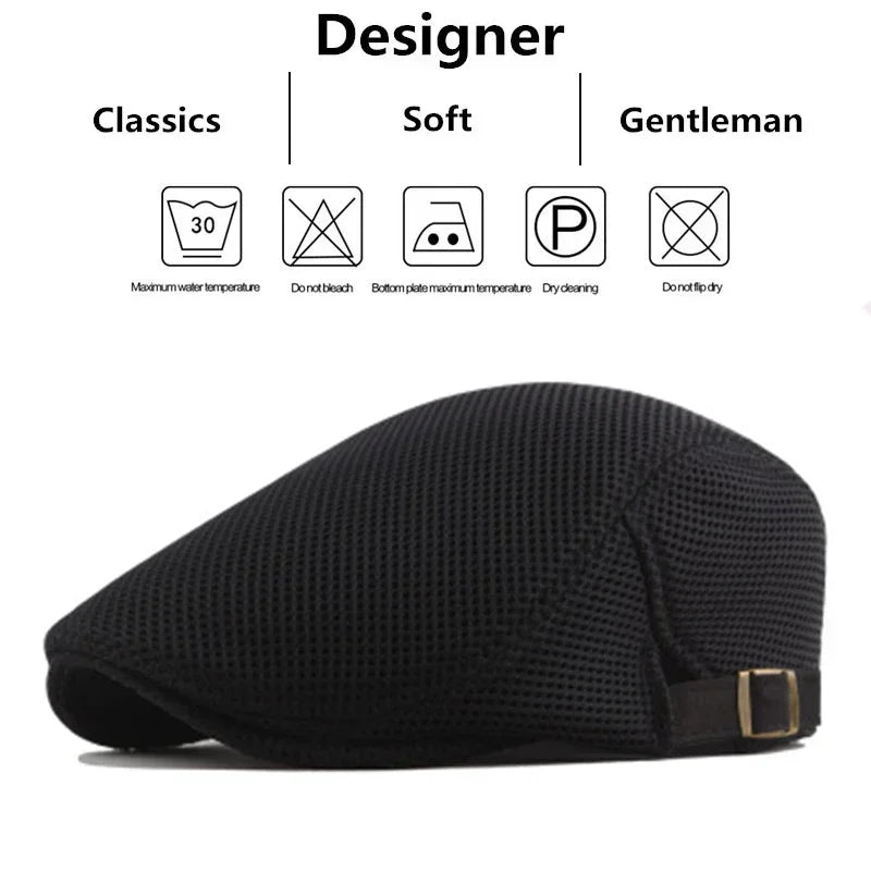 Men's Breathable Mesh Beret - Comfort and Style for All Seasons