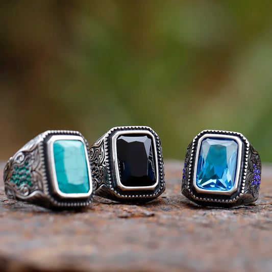New Unique Design 316L Stainless Steel Turkish Stone Ring Ring For Men High Quality Zircon Jewelry Gift