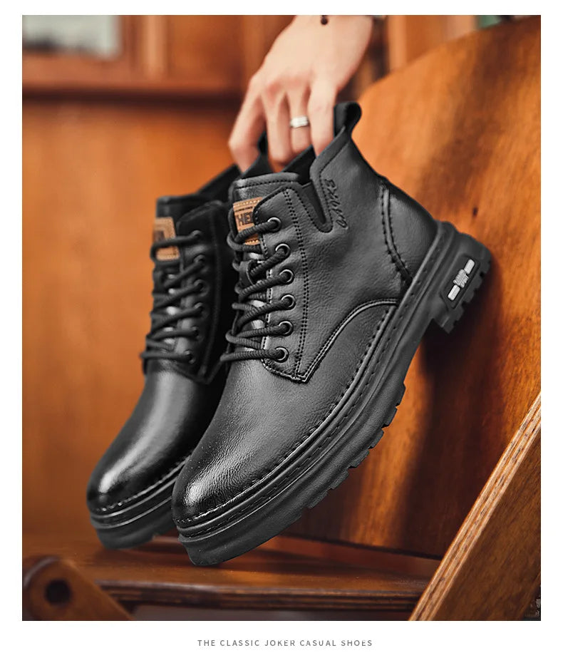 Luxuriöser Herrenstiefel – Britischer Retro-Stil, hochwertiges Lederschuhwerk