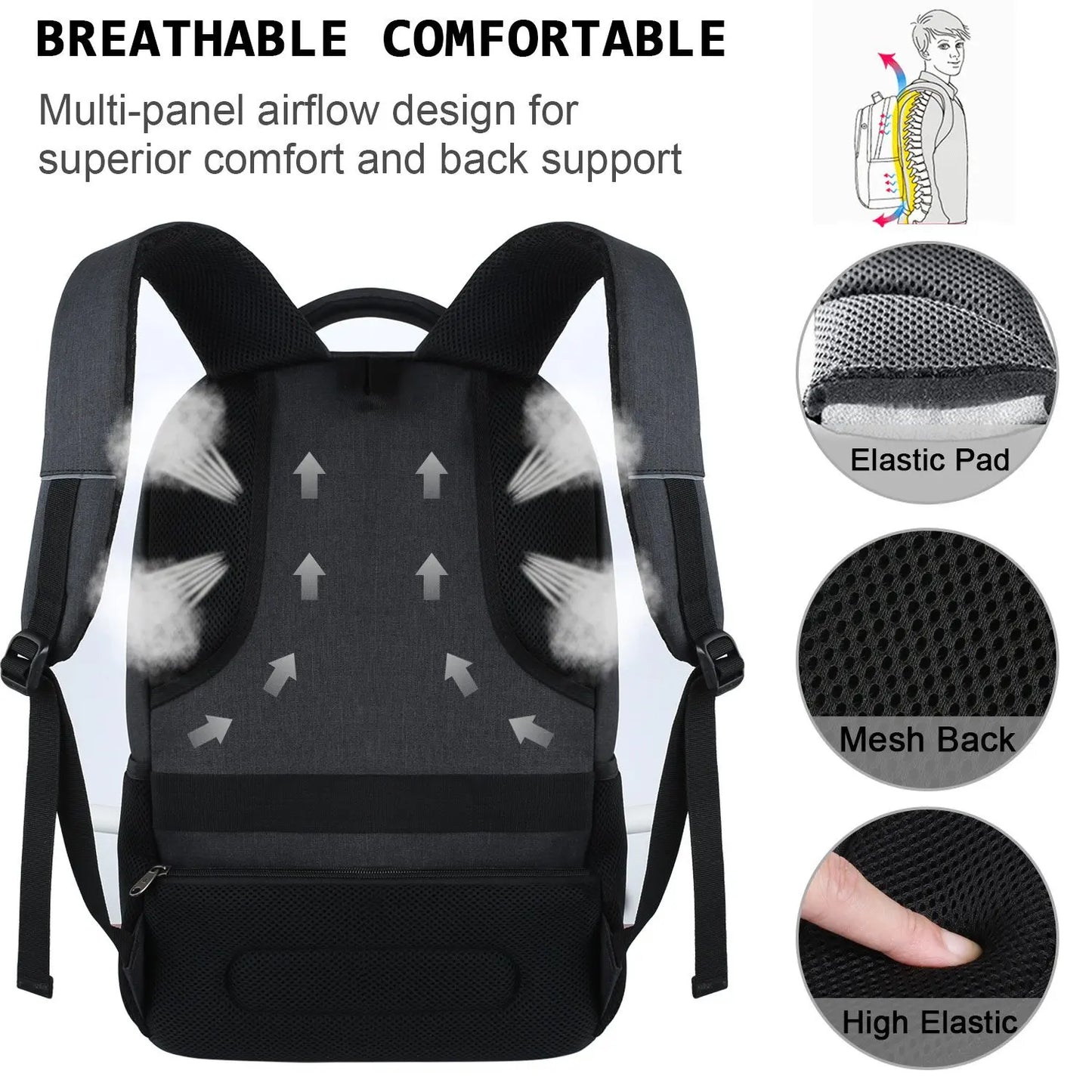 Men’s Executive Anti-Theft Backpack – Modern, Technological and Spacious