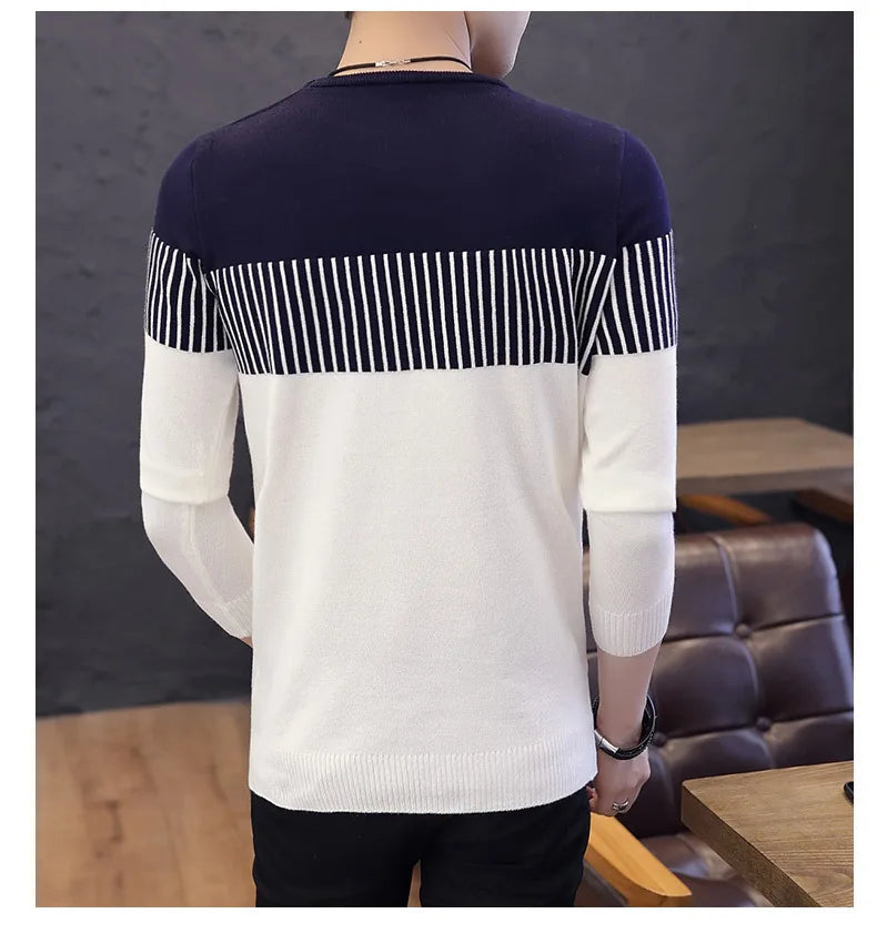 Men’s Sweater with Vertical Stripe Detail