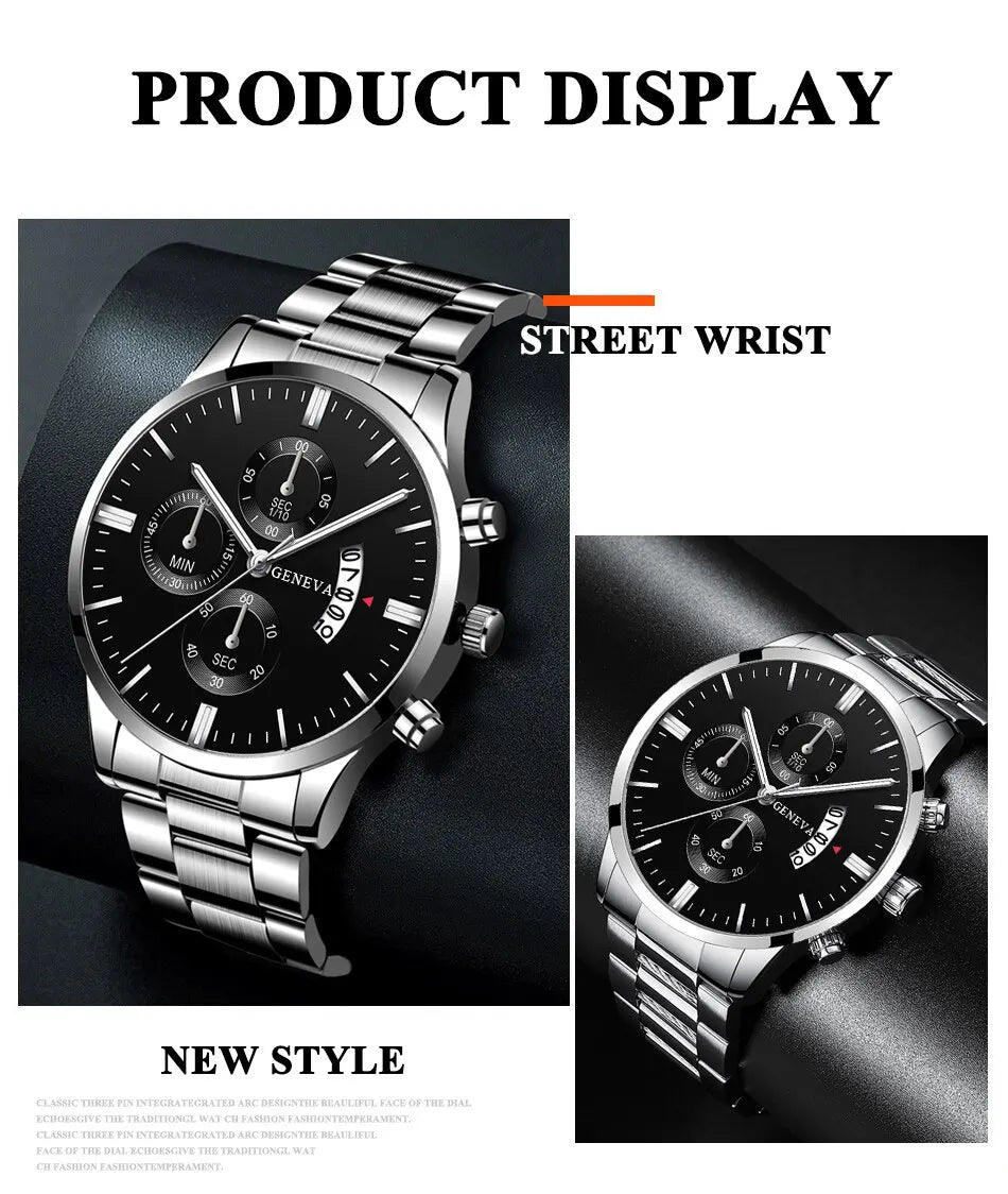 Men’s Set – Classic Watch with Matching Bracelet