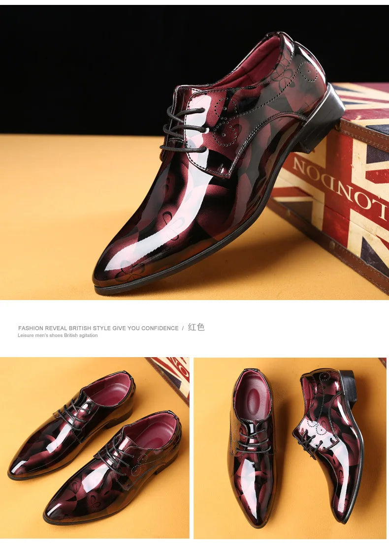 Luxuriöse Oxford-Schuhe für Herren – Retro-Blumendruck