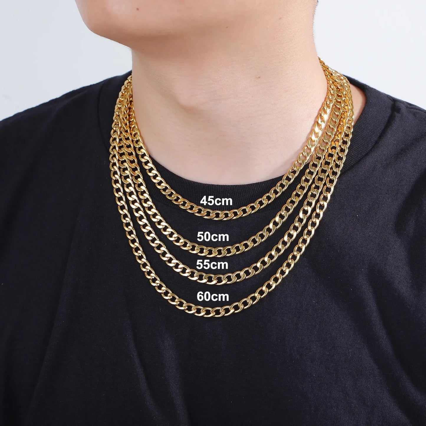 Stainless Steel Curb Chain Necklace – Multiple Thickness Options