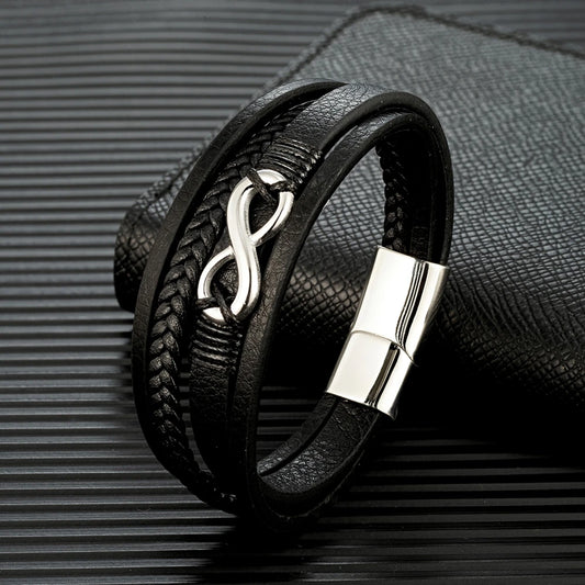 Classic Men Infinity Bracelet - Metallic Detail