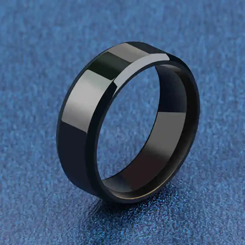 Black Stainless Steel Rings, Wedding & Engagement Band, Quality Matte Men's Jewelry