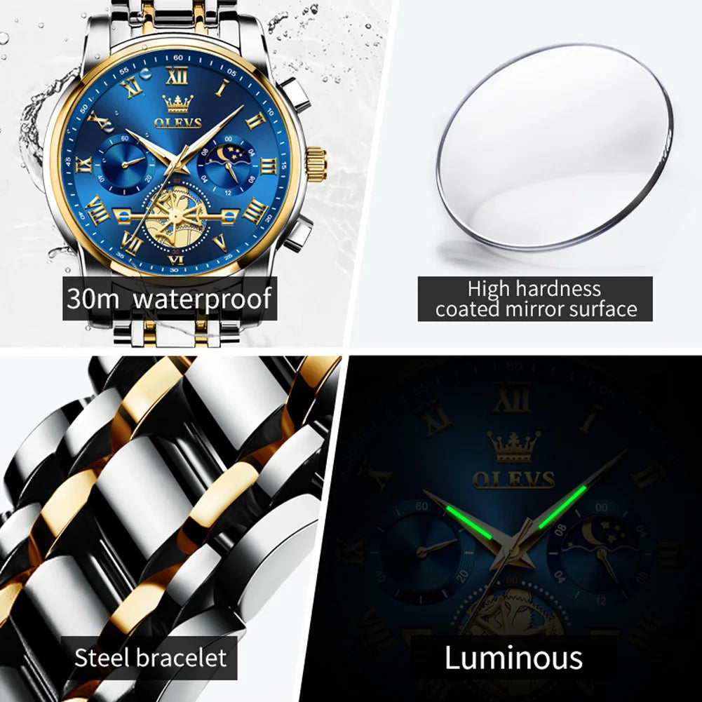 Luxury Men’s Skeleton Watch with Full Features