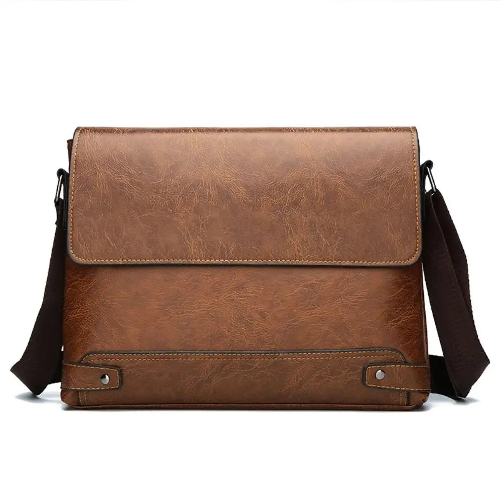 PU Leather Business Bag for Men – Laptop Tote & Crossbody Satchel