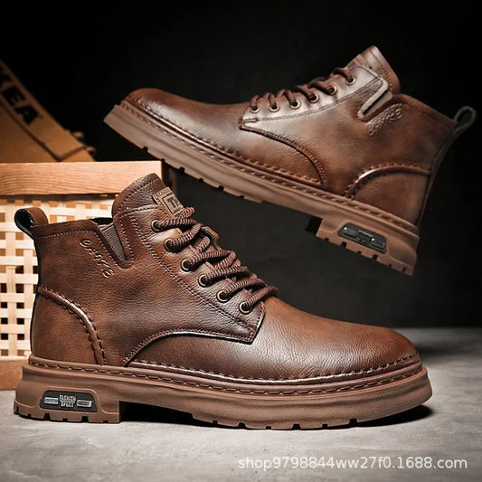 Luxury Men's Boot - British Retro Style, High Quality Leather Footwear