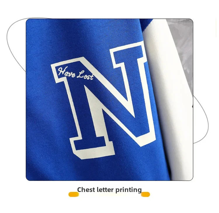 Men’s Varsity College Jacket with Embroidered Details and Snap Button Closure