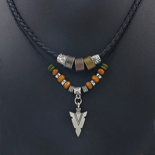Men’s Tribal Necklace with Arrowhead Pendant