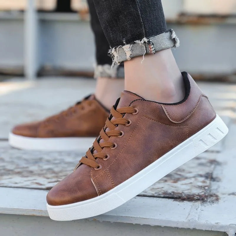 Men's Leather Shoes - Fashion Casual, Outdoor Sneakers