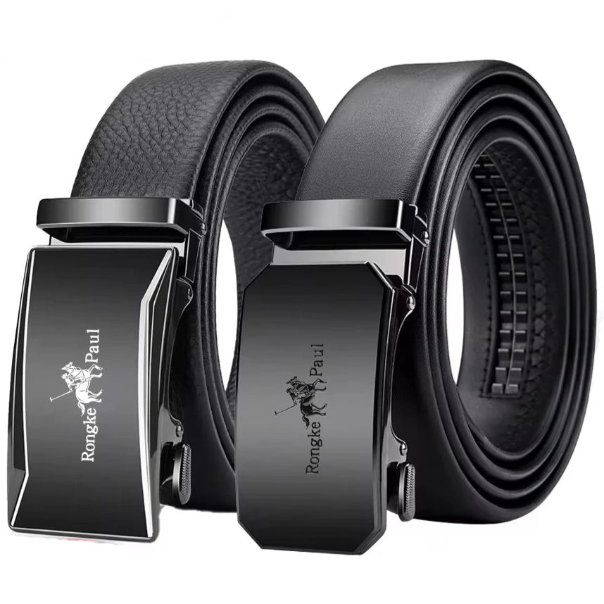 Men's Genuine Leather Belt, Automatic Belt with Adjustable Waistband
