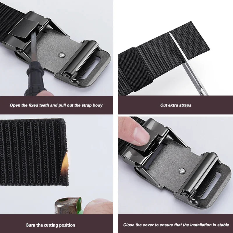 Men’s Tactical Belt with Quick-Release Metal Buckle – Heavy-Duty Nylon Strap
