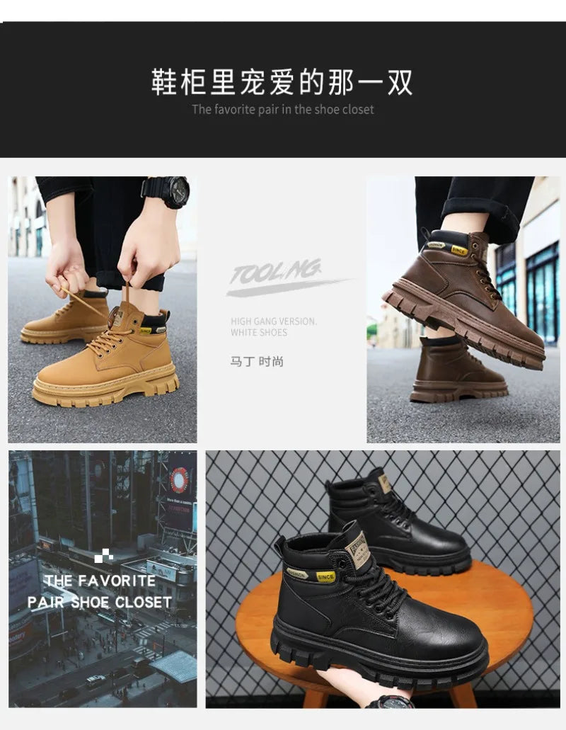 Herren Lederstiefel – Bequeme Retro Boots für Männer