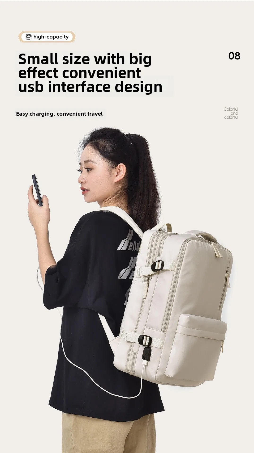 Men’s Multifunctional Backpack – Expandable, Waterproof, and Large Capacity