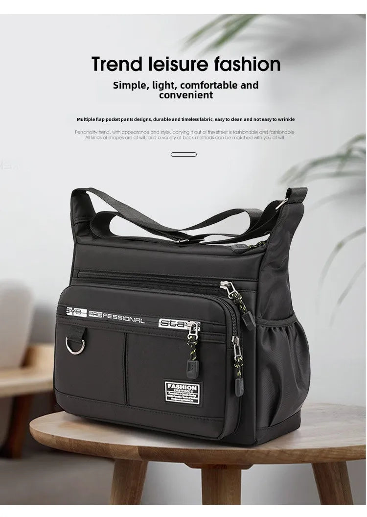 Men’s Crossbody Messenger Bag – Waterproof and Multi-Pocket Design