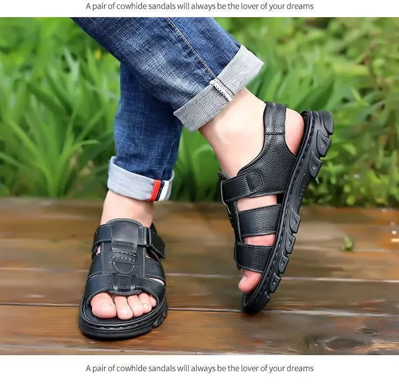 Herrensandalen – dicke Sohle, Obermaterial, wasserdicht, bequem