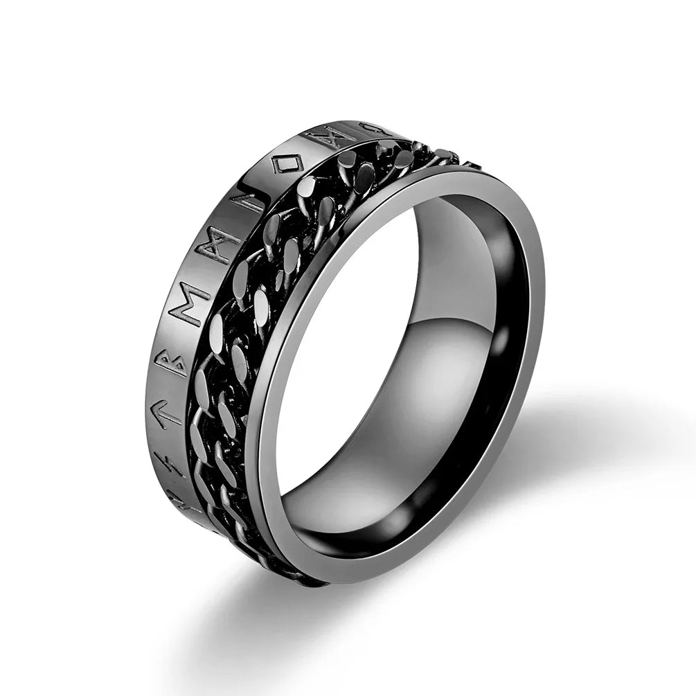 Chain Band Ring – Urban Style with Roman Detailing