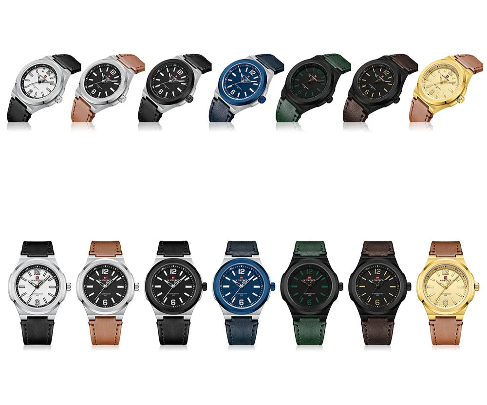 Men’s Casual Watch with Leather Strap