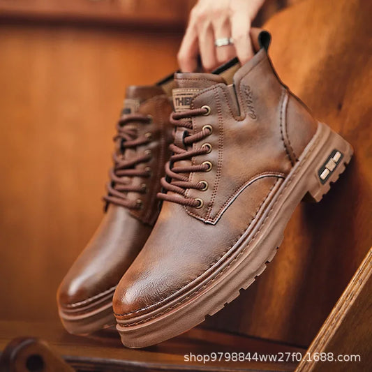 Luxury Men's Boot - British Retro Style, High Quality Leather Footwear
