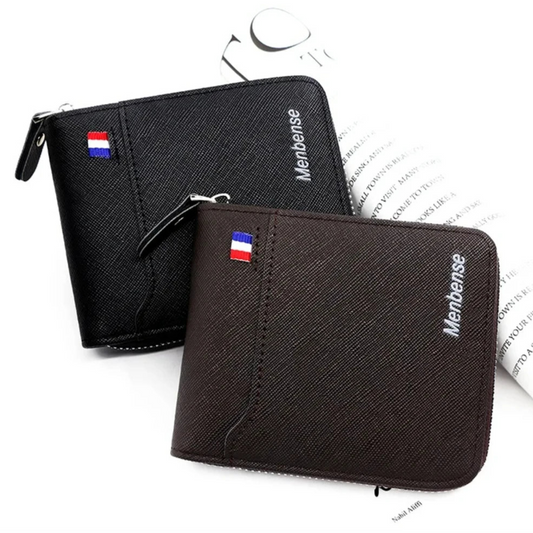 Compact Men’s Zip Wallet – Stylish & Secure