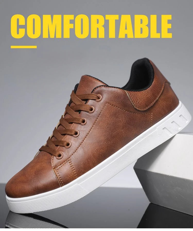 Men's Leather Shoes - Fashion Casual, Outdoor Sneakers
