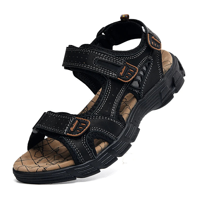 Klassische Herrensandalen aus echtem Leder – für den Sommer, lässige leichte Sandalen