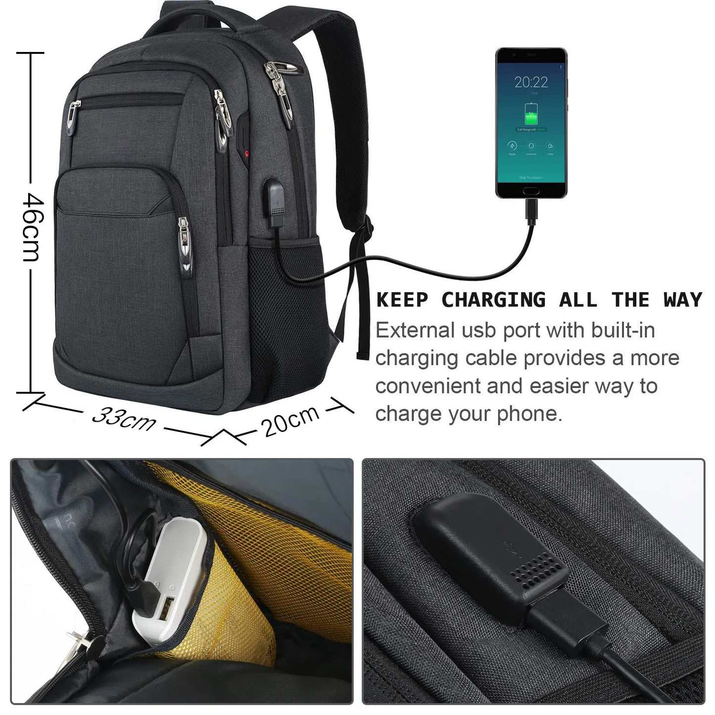 Men’s Executive Anti-Theft Backpack – Modern, Technological and Spacious