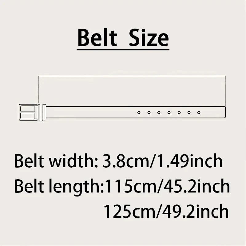 Men’s Genuine Leather Belt with Modern Metal Buckle – Durable and Adjustable