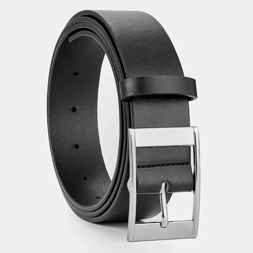 Men’s Leather Belt with Classic Buckle – Timeless and Versatile