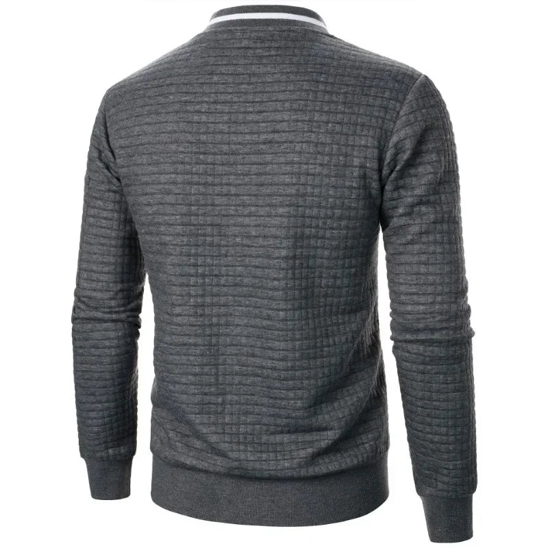 Urban Style Men’s Jacket with Textured Finish and Asymmetrical Zipper