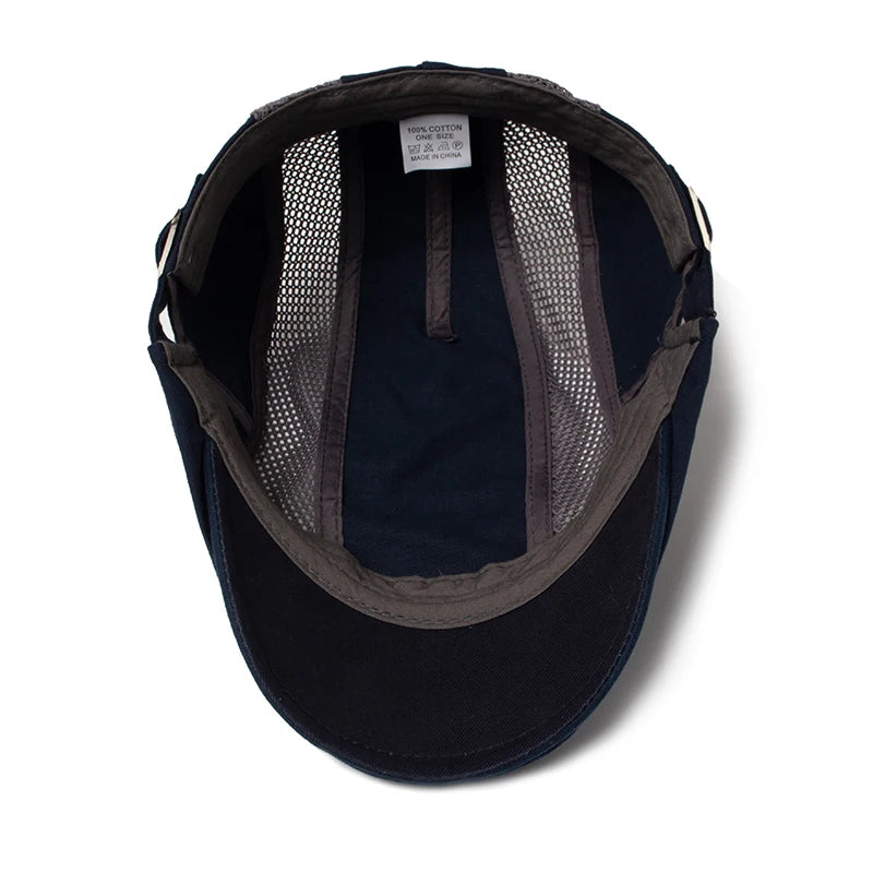 Men's Beret With Breathable Mesh and Side Adjustment