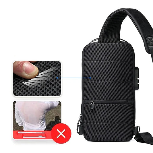 Anti-Theft Crossbody Bag with USB Charging – Modern, Secure, and Waterproof