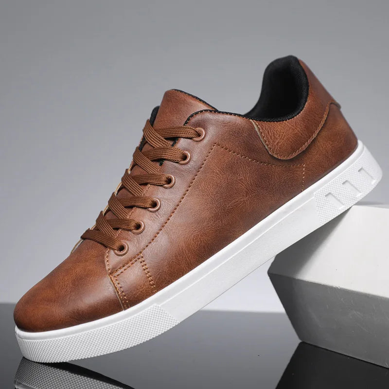Men's Leather Shoes - Fashion Casual, Outdoor Sneakers