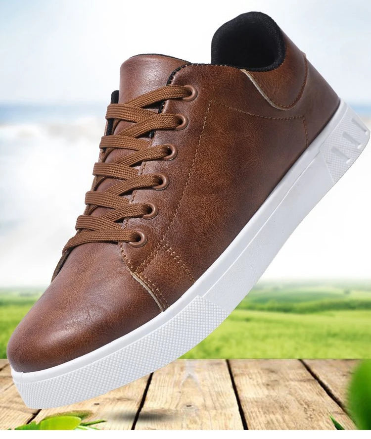 Men's Leather Shoes - Fashion Casual, Outdoor Sneakers