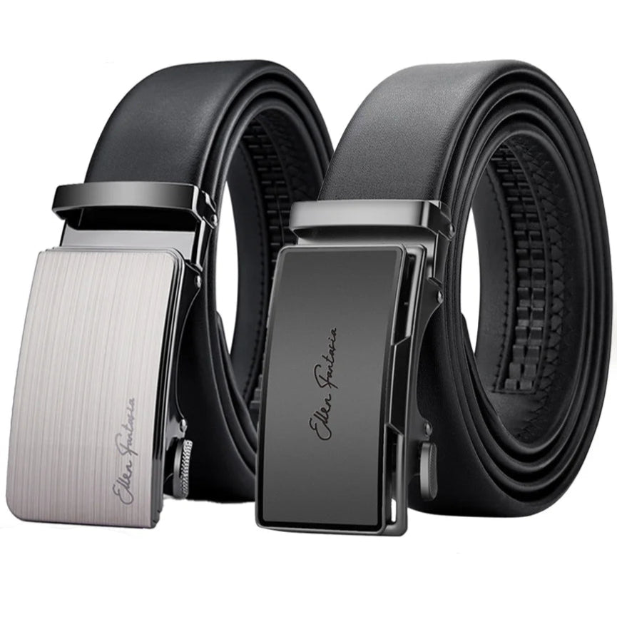 Men's Genuine Leather Belt, Automatic Belt with Adjustable Waistband