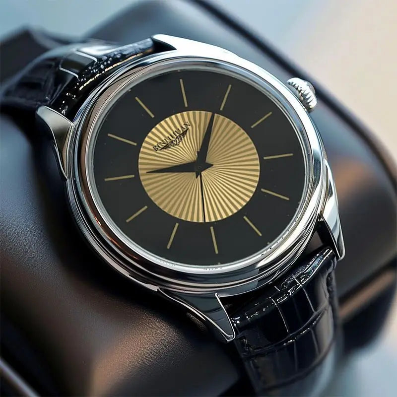 Luxury Brand Men's Business Waterproof Quartz Leather Wrist Watch