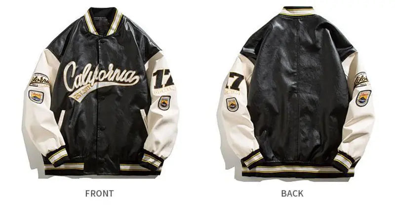 Men’s “California” Varsity College Jacket with Embroidered and Sporty Details