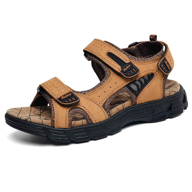 Klassische Herrensandalen aus echtem Leder – für den Sommer, lässige leichte Sandalen