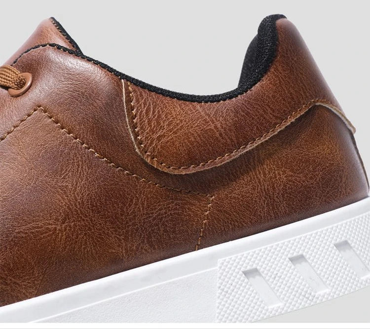 Men's Leather Shoes - Fashion Casual, Outdoor Sneakers